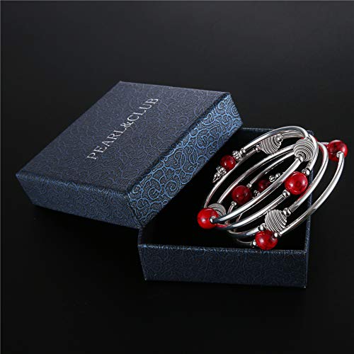 image for PEARL&CLUB Beaded Chakra Bangle Turquoise Bracelet - Fashion Jewelry W