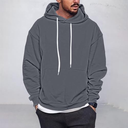 Ymosrh Men's Hooded Sweatshirts Athletic Workout Gym Hoodie Long Sleeve Pullover Sweatshirts with Pockets, M-4XL2