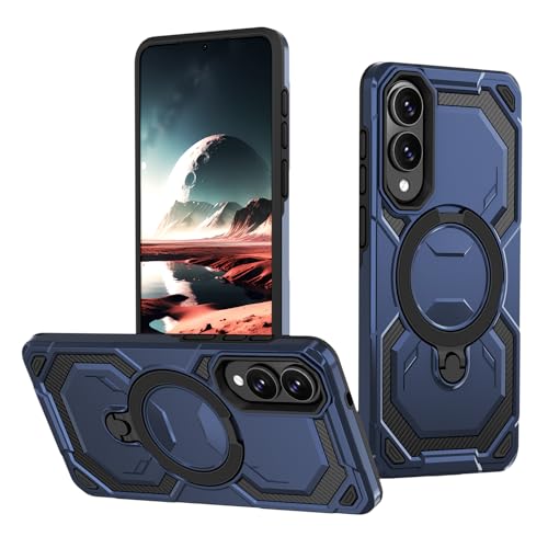 Coque Samsung S25 Edge magnétique avec support intégré bleu pour homme et femme anti-choc