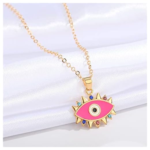 Halsband emalj ögonfrans onda ögat halsband för kvinnor gåva smycken bohemisk vintage regnbåge kalkon blått öga hänge nyckelbenskedja