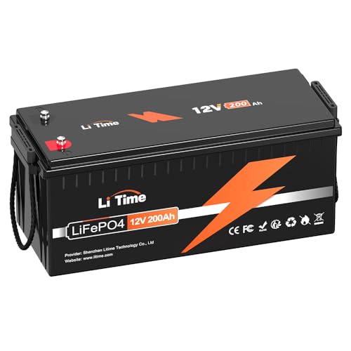 LiTime 12V200Ah �����_�S���`�E���C�I���o�b�e���[ 100A��BMS 2.56kWh�G�l���M�[ 15000��܂ŃT�C�N���\ �O���[�hA�Z�� �R�X�p�ǂ� LiFePO4�o�b�e���[ �L�����s���O�J�[�A�Ԓ����A�\�[���[�~�d�A�{�[�g�A�}�����A�G���L