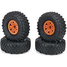 4Pcs RC Car Tires Wheels Rims for HB Toys ZP1001 1/10 RC Vehicles Spare Parts Modification Accessories Color Orange