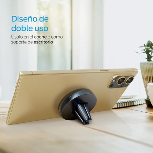 PORTENTUM Soporte movil Coche 6 imanes ultrapotentes (no Compatible con Magsafe) – Rotación 360º – Magnético para Rejilla Aire ventilación – Agarre Extremo – Compatible con Samsung, Android, iPhone - imagen 9