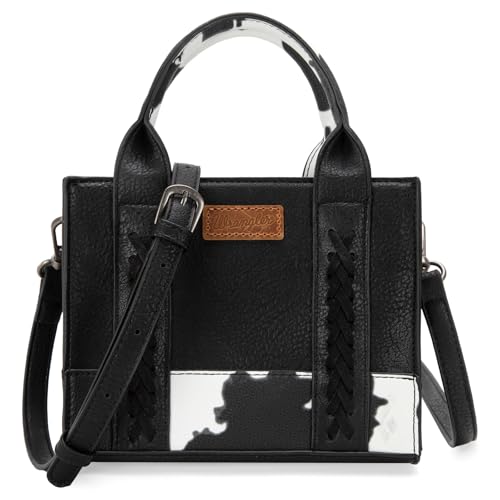 Image of Wrangler Mini Tote Bag for Women Cow Print Western Crossbody Purse