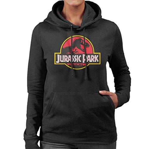 Image of Jurassic Park Classic Logo Women's Hooded Sweatshirt Black