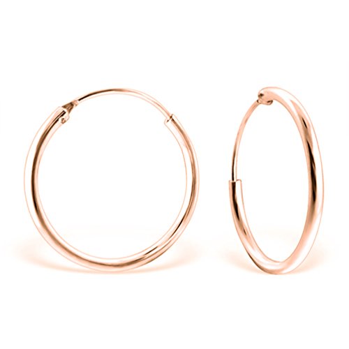 Créoles en argent fin 925 précieux plaqué or rose de haute qualité