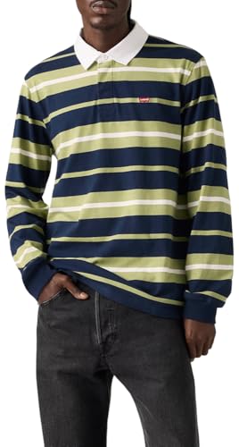 Levi's Men's Rugby Shirt, Fuse Stripe Navy Blazer, Large