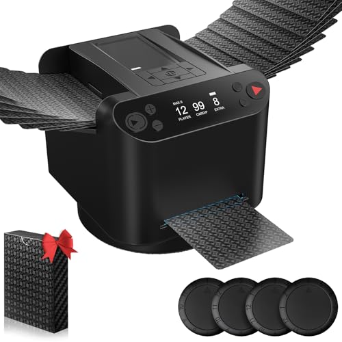 2025 New 2-in-1 Automatic Card Shuffler and Dealer with 4 drawing remotes and 1 Deck Waterproof Premium Playing Cards,360° Rotating Dealing Machine,UltraQuiet,Support 12 Players for Texas Hold'em - image 1