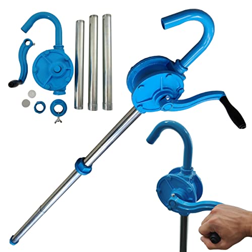 Image of Rotary Barrel Pump - 205L Barrel Pump - Engine Oil - Hydraulic Oil - Diesel - Petrol - Fuel - Antifreeze - Self Priming - Easy Turning Crank - Not for Water or Corrosive Liquids