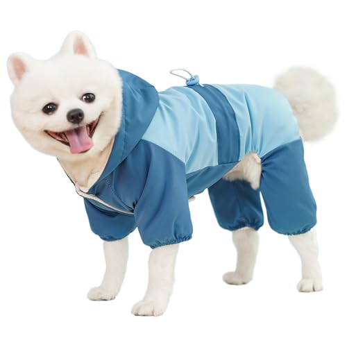 TYXHXTF Cappotto Invernale per Cani, Impermeabile Cappottino Cane, Giubbotti Antivento Caldo per Cani, Tuta D'urto, Vestiti per Cani, per Cani di Piccola Taglia Media（Blu）