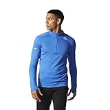 adidas Performance Men's Sequencials Half-Zip Long Sleeve Top, Blue, Large