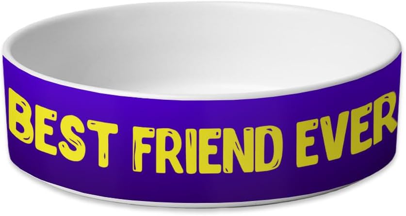 Best Friend Ever Pet Bowl – Cute Design Dog Bowl – Best Print Pet Food Bowl Ceramic Dog Bowl – Food Dish or Water Bowl for Pets