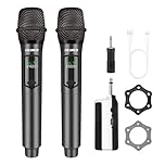 Talomen 2.4GHz Professional Wireless Microphone,Dual Cordless Handheld Dynamic Microphones,Karaoke Mic System with Rechargeable Receiver,160ft,for Singing Karaoke,wedding,DJ,party,speech,church,K60-2