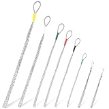 Nyuemystery 8 Pcs Cable Puller Socks, 1/2 to 3/4 Inch & 4-25mm Wire Pulling Grip Kit, Galvanized Steel Eye Mesh Puller Tools for Electricians, Conduit and Pipe Cable Pulling