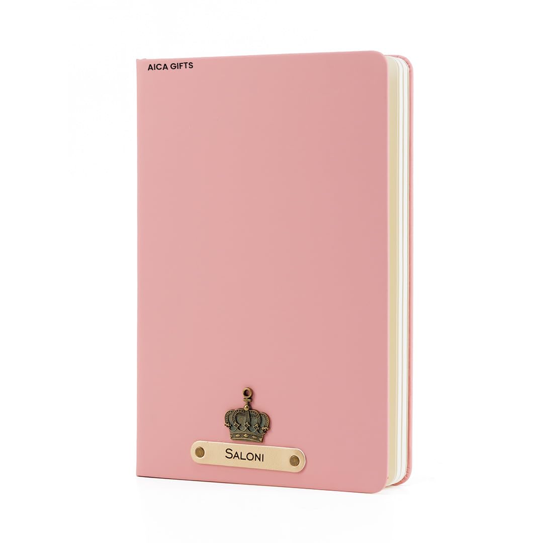 AICA Personalized Name & Charm Leather HardCover Diary (Nude Pink) Daily Diaries for Womens |Gifts For Teenage Girls |Diwali Gifting Items | Diwali gift|Journal |Diary for Women Girl-image-2