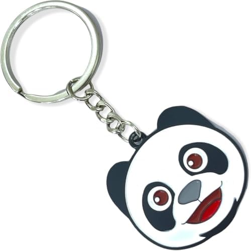 AUGEN Premium Panda 4 Stainless Steel Keychain Metal For Gifting With Key Ring Anti-Rust (Pack Of 1) image 4