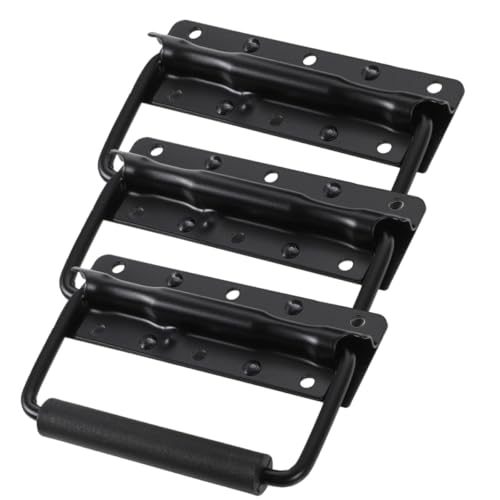 FRCOLOR 3Pcs Spring Loaded Drop Handles 125Mm Heavy Duty Metal Tool Case Handles for Industrial Cabinets and Storage Boxes