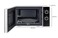 Samsung Solo-Mikrowelle, 700 W, Epoxy-Garraum mit 20 l Volumen, 5 Leistungsstufen, Defrost, Weiß/Schwarz, MS20A3010AH/EG – Ansicht 2