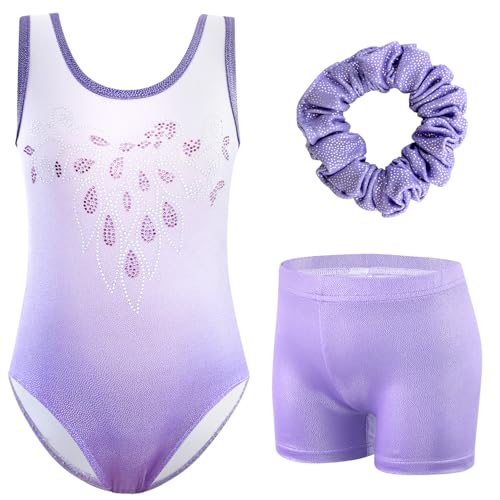 Justaucorps de gymnastique fille short élastique vêtement danse classique enfant 3-12 ans