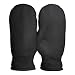 Pratt and Hart Women's Winter Deerskin Leather Mittens with Finger Liners Size M Color Black