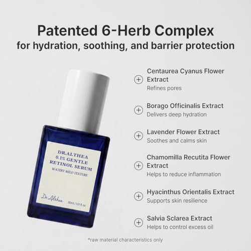 Image of Dr.Althea 0.1% Gentle Retinol Serum | Helps Reduce Wrinkles, Fine Lines, and Signs of Aging | Gentle Skincare for Day & Night | Korean Vegan Skin Care for All Skin Types | 30ml