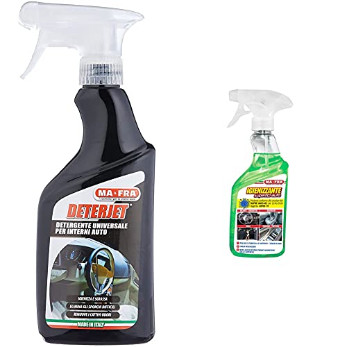 Ma-FraMafra, Deterjet, Detergente Sgrassatore Universale per La Pulizia delle Parti Interne Dell'Auto & H1054 Igienizzante, Senza Alcool