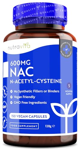 NAC N-Acetil-Cisteina 600mg - NAC Supplemento Vegan - Alta Qualità