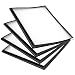 JAPCHET 4 PCS 8.3 X 11 Inch 4 Page Menu Book Clear Plastic Menu Sleeves with Leather Edge Menu Covers for Restaurants, Hotels and Bars