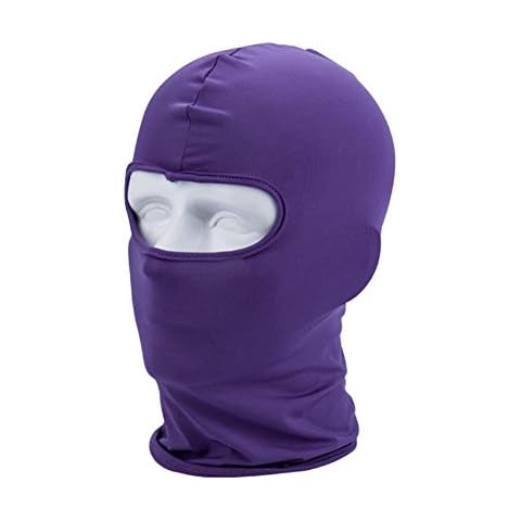 Balaclava Ski FaceMask, Motorcycle Cycling Neck Warmer for Helmet, Windproof UV Protector Scarf Ski Masks for Men/Women Balaclava Hat Helmet Liner Face Cover Balaclava Full FaceMask Purple Cover