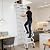 9FT Wall Mounted Retractable Attic Stairs, 11 Steps Folding Loft Ladder with Handrails, Heavy Duty Pull Down Attic Ladder, Up to 660 Lbs,Telescoping Ladder for Indoor, (White, 11 Steps)