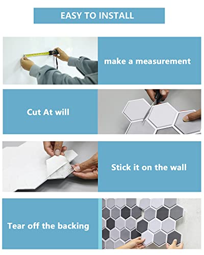 Sabonpop 20 Sheet Hexagon Peel And Stick Backsplash Tile For Living Room 12 X 12Inch Self Adhesive White Marble Look Wall Sticker Subway Tile Wall Décor #TOP4