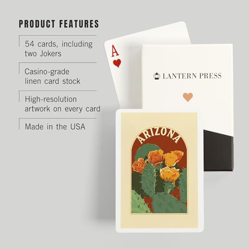 Arizona, Prickly Pear Cactus, Naipes Poker 52 cartas miniatura 3