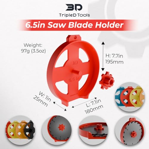 6.5-inch TripleD Tools Circular Saw Blade Storage– Compatible with Diablo, Dewalt, Avanti, and More - Made in USA (Red) - Thumbnail 7