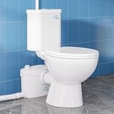 Simple Project Powerful 1000W Macerating Toilet for Basement, Upflush Toilet System with 4 Water Inlet, Dual Flush 17' Toilets with Macerator Pump, Quiet Operation, Space Saving-Include Extension Pipe