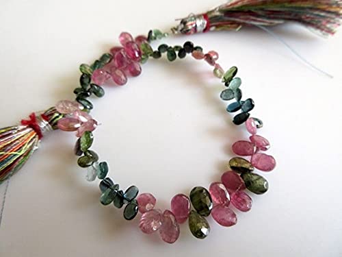 Tourmaline pear beads facettées 7-5mm pour création bijoux