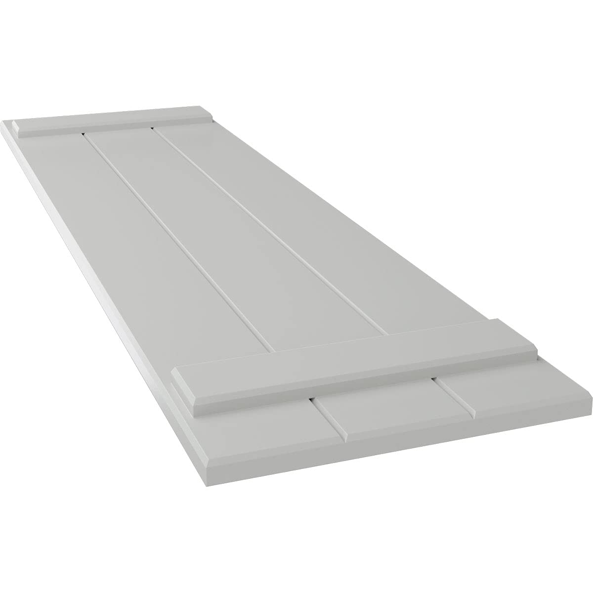 Ekena Millwork 41,7 cm de large x 81,3 cm de haut - En PVC - Trois panneaux - Volets battants - Gris hailstorm (par paire - Matériel non inclus)
