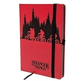 Envuelta con tarjeta. Stranger Things - Cuaderno de notas/Libreta Premium (Tamaño Único) (Rojo)