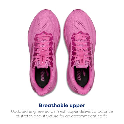 Brooks Women’s Ghost 17 Neutral Running Shoe - Pink/Fuchsia/Gold - 9 Medium - 7