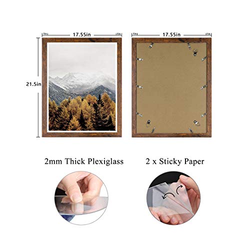 Dbwin 16X20 Picture Frame Rustic Brown Wood Pattern Poster Frame Plexiglass Front 2 Pack For Art Prints Puzzles Murals Wall Decor Vertically Or Horizontally(Ly01-16X20-Br2) #TOP3