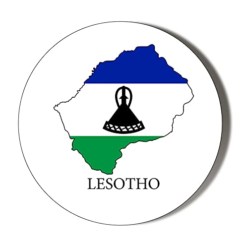 Gift Insanity White Lesotho Flag Mapped 45Mm Medium Fridge Magnet