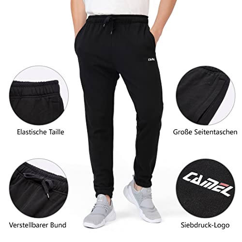 CAMEL CROWN Joggingbroek voor heren, hoge taille, sportbroek, sweatbroek, vrijetijdsbroek, katoen, lange damesbroek voor joggen, hardlopen, fitness, trainingsbroek met zakken - Image 5