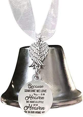 Kumprohu Angel Wings Bell - Christmas Link Ornament,Double Angel Wings Bell Ornament, Christmas Link Silver Bell Pendant Durable Exquisite Chimes Ornament