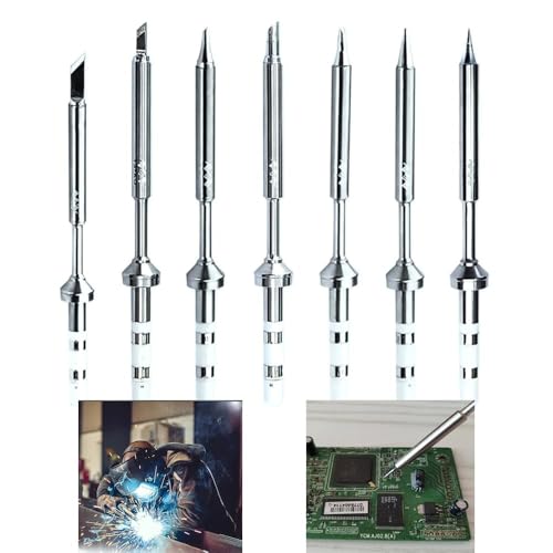 Image of TS100 Soldering Iron TipPortable Outdoor Soldering Iron Kit Mini Digital Soldering Iron Replacement for TS100 Soldering Iron (7pcs set)