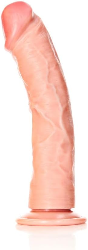 RealRock 10in Curved Dildo WSuction Beig REA120FLE