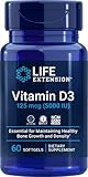 Life Extension Vitamin D3 125mcg (5000 IU) – Supports Bone & Immune Health – Non-GMO, Gluten-Free, Once Daily – 60 Softgels