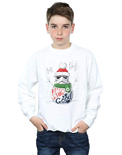 Absolute Cult Star Wars Boys Stormtrooper Up To Snow Good Sweatshirt White 12-13 years