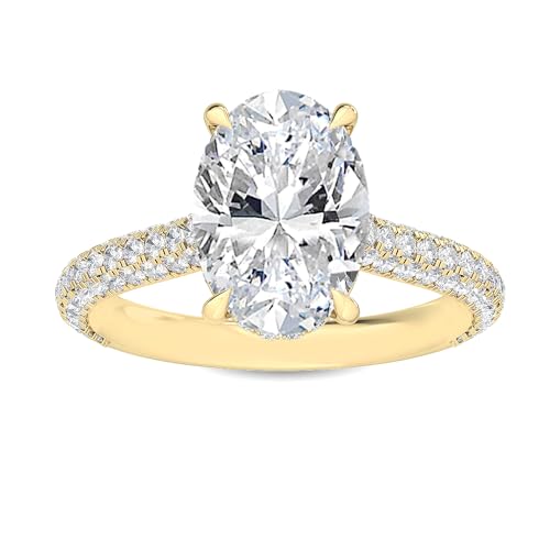 1-5 Carat (ctw) White Gold Oval,Round Cut LAB GROWN Diamond Vintage Engagement Ring (Color D-E Clarity VS1-VS2)