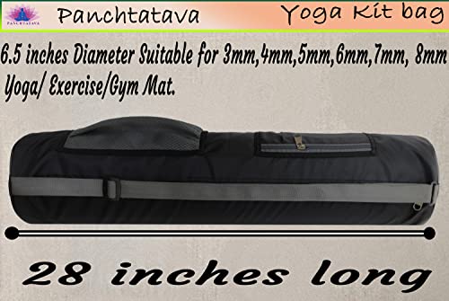 Image of Black Grey 2P Waterproof | Washable /Workout | Durable Double Spacious Pocket Yoga Mat Cover /Yoga Mat Bag for Men & Women