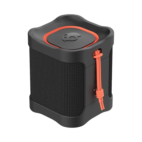Skullcandy Terrain Mini Wireless Enceinte Bluetooth Portable, Étanchéité IPX7, 14 Heures d’Autonomie, Stéréo True Wireless, Sangle Intégrée pour se Déplacer et Utiliser Dehors - Noir