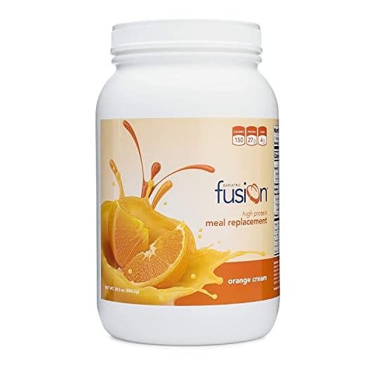 Bariatric Fusion Orange Cream Meal Replacement 27g Protein Powder, 21 Serving Tub for Bariatric Surgery Patients Including Gastric Bypass & Sleeve Gastrectomy - No Gluten, Aspartame or Sugar